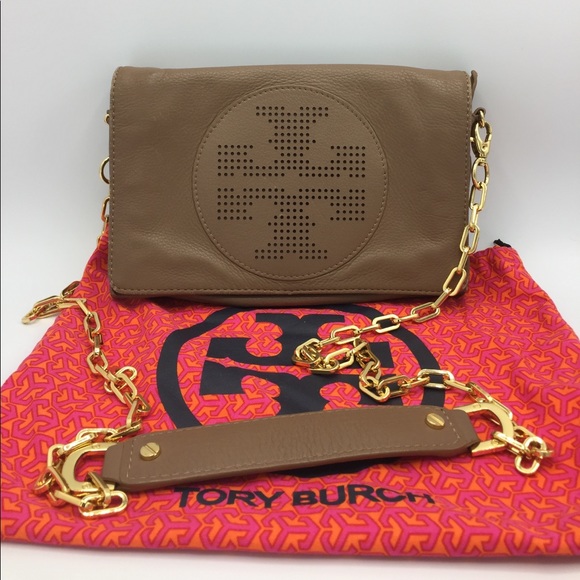 Tory Burch Taupe Leather Convertible Bag - Picture 15 of 16